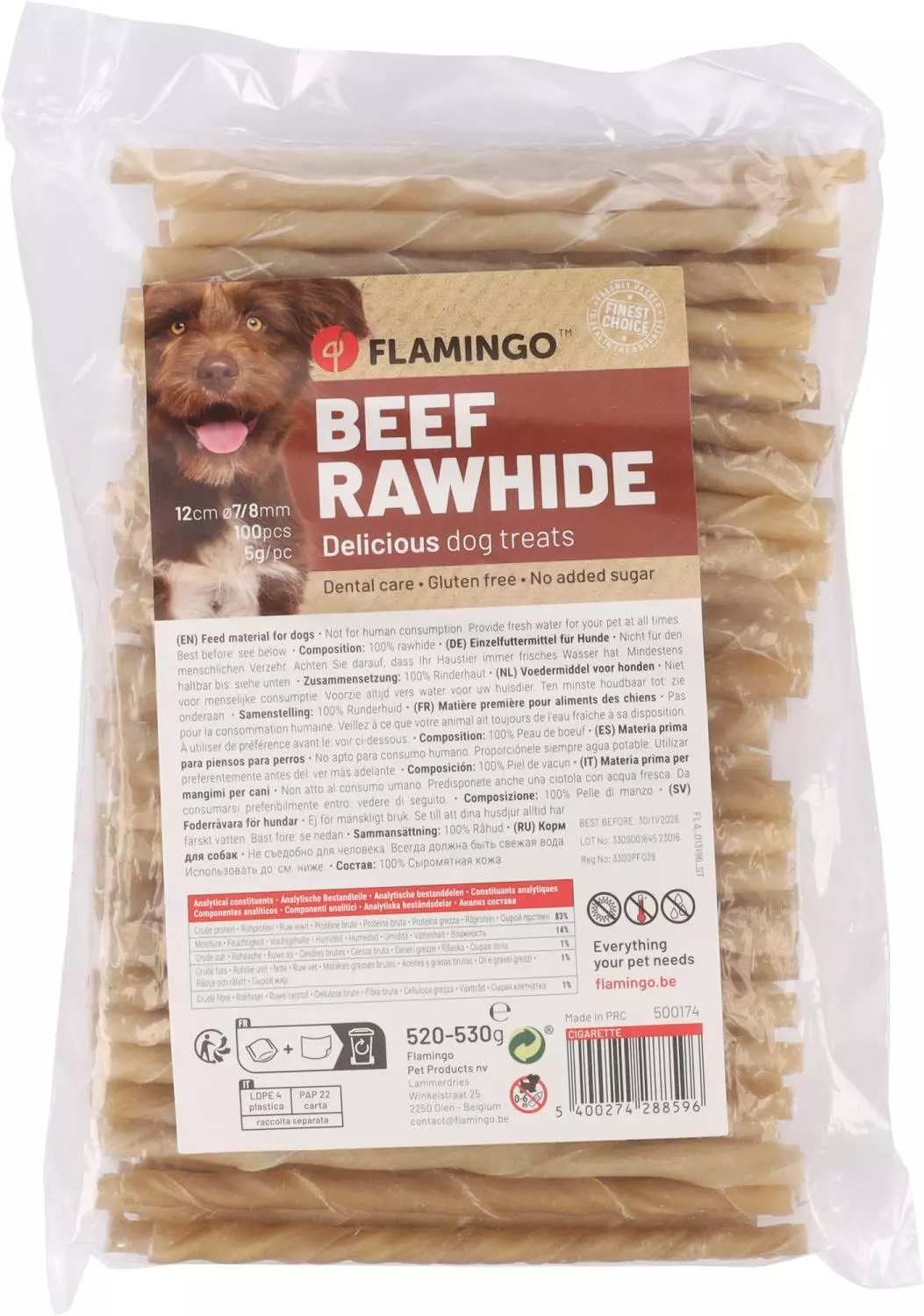 Rawhide Tyggepinner 7-8CM, 100pk (2)