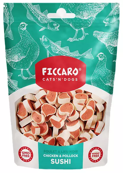 FICCARO - Kylling & Alaska torsk Sushi 100g (10)