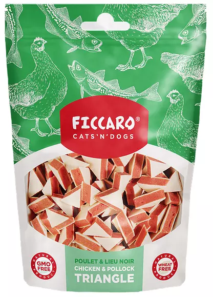 FICCARO - Kylling & Alaska torsk Triangle 100g (10)