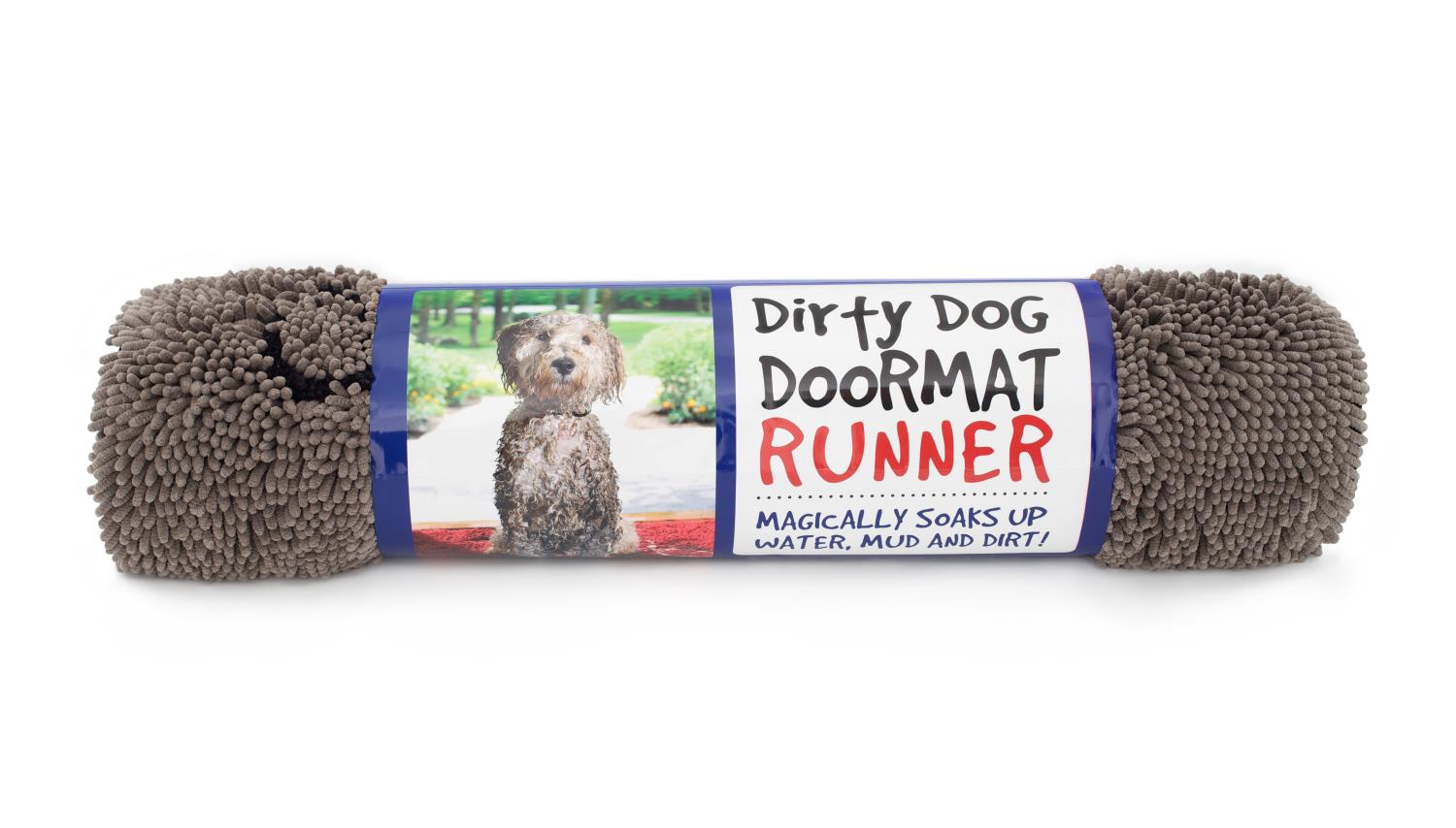 Dirty Dog Doormat Grey, Runner, 152x76cm