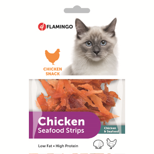 FLAMINGO CHICKN/SEAFOOD SNACK SOFT KATT 85G (9)