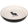 DISH CAT NALA CERAMIC ROUND BLACK-WHITE 180ML 15CM (6)