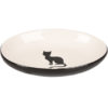 DISH CAT NALA CERAMIC OVAL BLACK-WHITE 90ML 13CM (6)