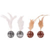 CT BALL + FEATHER DIAN DIA. 4CM ASSORTMENT  (6)