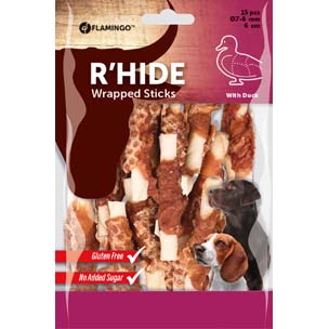 R'HIDE DUCK WRAPPED STICK 7/8MM 6CM 15PCS 100GR (6)