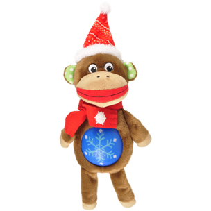 CHRISTMAS DT MONKEY+TPR BELLY 34CM