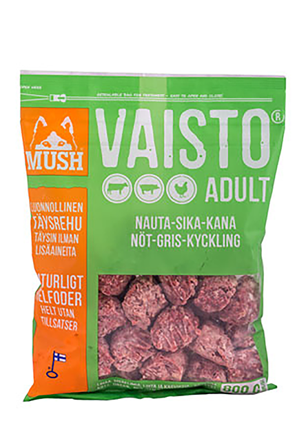 MUSH Vaisto® Okse-gris-kylling (Grønn) 800g