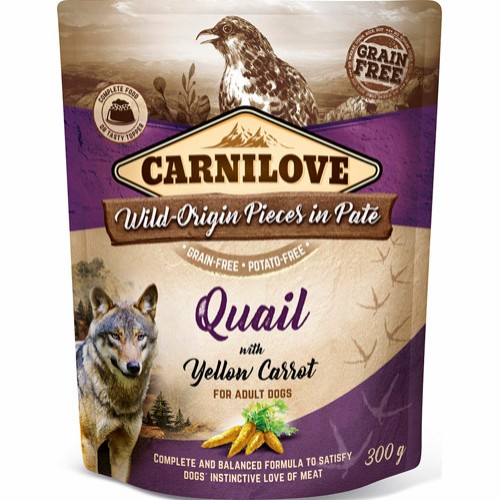 Carnilove Pouch Pate Quail with Carrot 300g