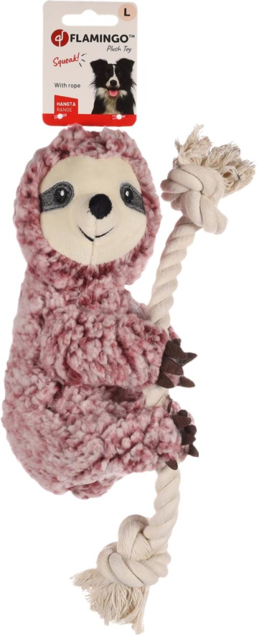 DT HANGTA SLOTH + ROPE OLD PINK L 30CM (3)