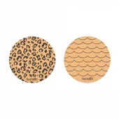 Scruffs Rundt Matskål underlag i KORK (sett m/2stk)  Bølge & Leopard print ø25cm