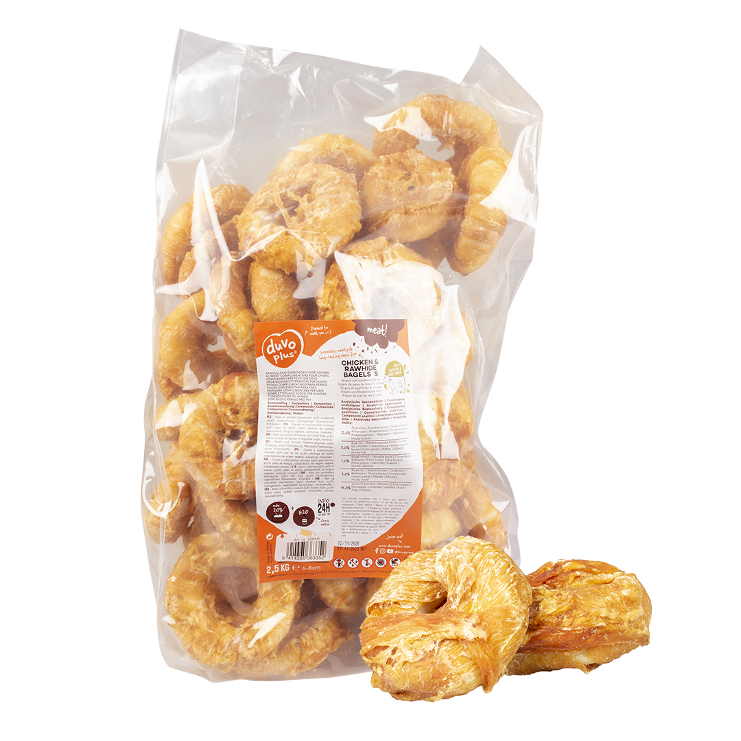 meat! Chicken & rawhide bagels small 6-8cm - 2500g - 45st