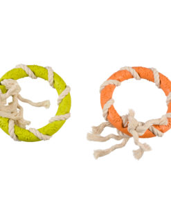 Eco rubber ring bamboo/rice + cotton 12,5x12,5x3,2cm mixed colors (4)