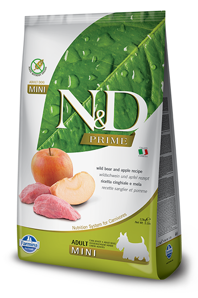 N&D PRIME DOG WILD BOAR & APPLE ADULT MINI 2,5 KG