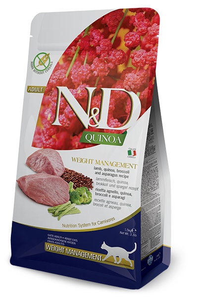 N&D QUINOA CAT WEIGHT MANAGEMENT, LAMB & BROCCOLI ADULT 5 KG