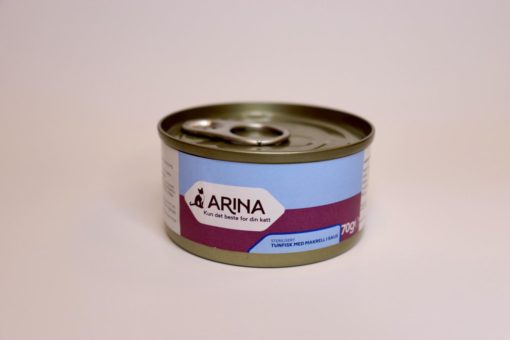 Arina Sterilisert Tunfisk med makrell i saus 70gr(36)