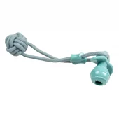 Rope 8 pull ring with ball & rubber pacifier blue