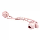 Rope 8 pull ring with ball & rubber pacifier pink