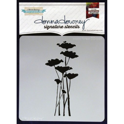 Donna Downey Signature Stencils 8.5"X8.5" - Poppy Forest