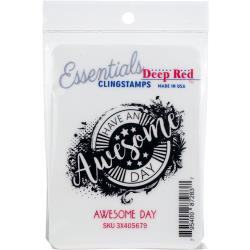 Awesome Day -Deep Red Cling Stamp