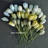 40 MIXED Green TONE MULBERRY PAPER TULIP FLOWERS