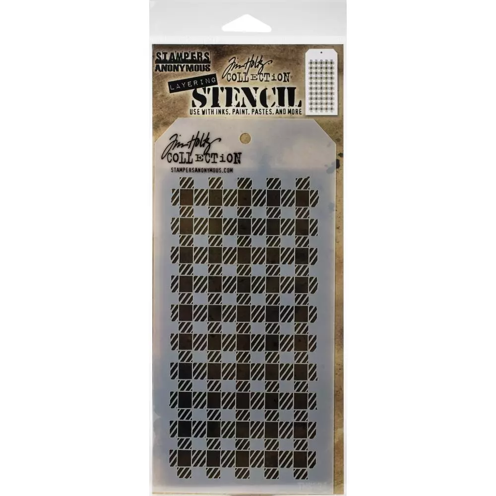 Tim Holtz Layered Stencil - Gingham -THS 134