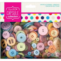 Papermania Spots/Stripes Brights Assorted Buttons