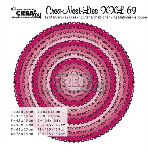 Crealies - Circles with open scallop -Crea-Nest-Lies XXL dies no. 69,