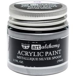 Finnabair Art Alchemy Acrylic Paint Metallique Silver Spoon