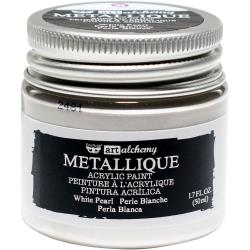 Finnabair Art Alchemy Acrylic Paint Metallique White Pearl