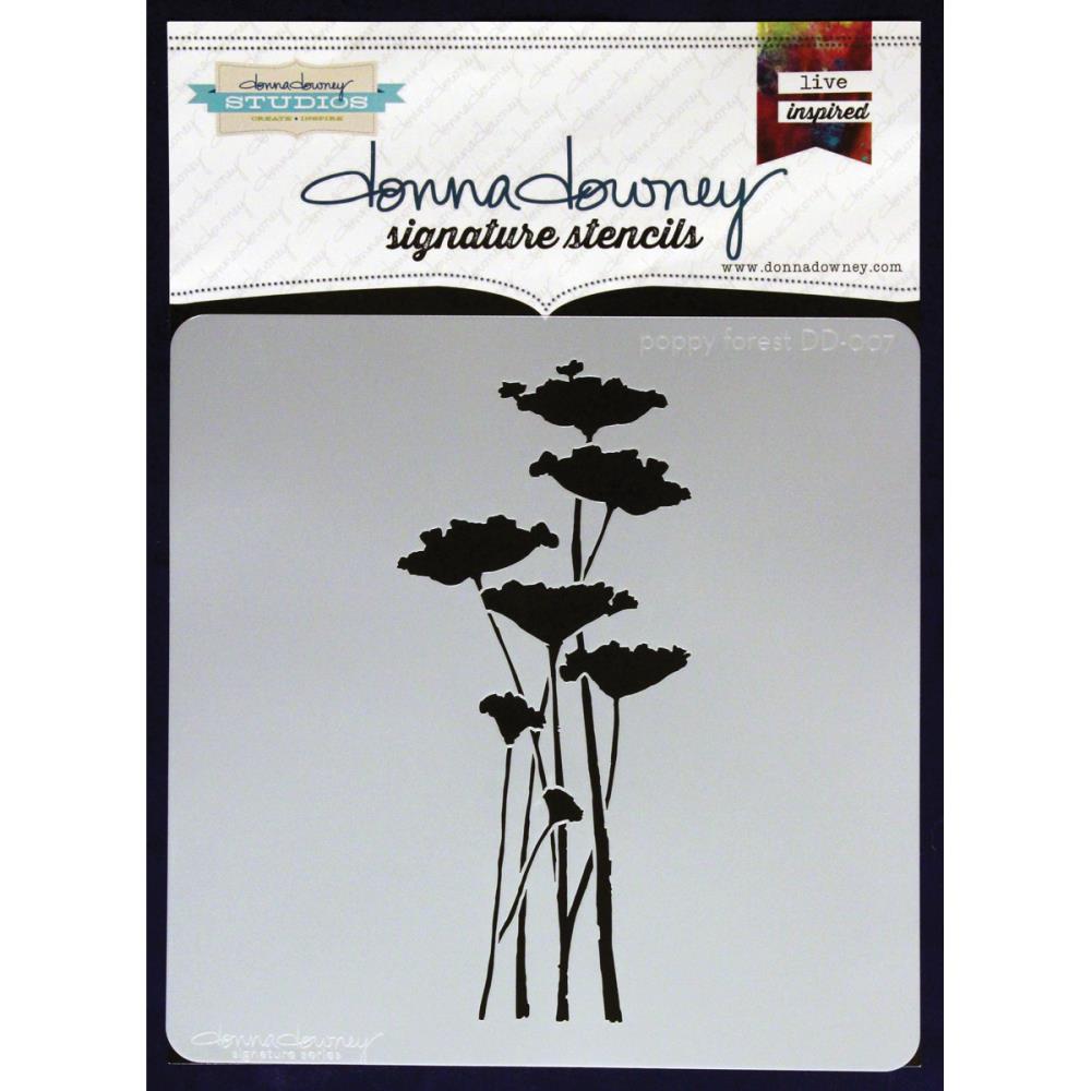 Donna Downey Signature Stencils 8.5"X8.5" - Poppy Forest