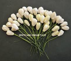 Wild orcids craft - 40  Ivory MULBERRY PAPER TULIP FLOWERS