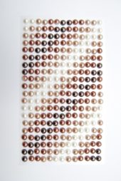 stickers perle 6mm hvit/lysbrun/brun/mørkbrun