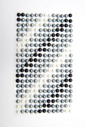 stickers perle 6mm sort/grå/hvit