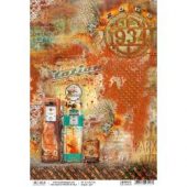 Gas Station, Collateral Rust - Ciao Bella Rice Paper Sheet A4