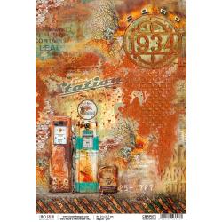 Gas Station, Collateral Rust - Ciao Bella Rice Paper Sheet A4