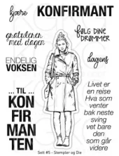 Kort og godt - Stempler og Die 5-  Konfirmant jente