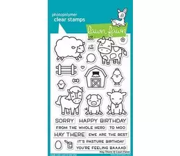 Lawn Fawn - Hay There - Clear Stamps og dies