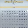 Nellie‘s Choice Adhesive pearls 3mm White - Ivory - Silver APS307