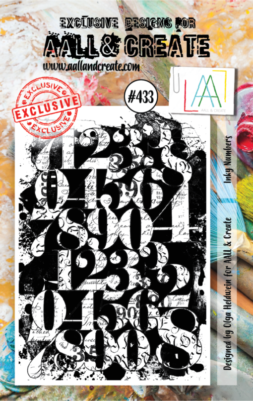 AAll&Create - Inky Numbers- #432- A7 STAMP -