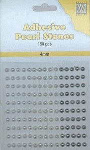 Nellie‘s Choice Adhesive pearls 4mm White - Ivory - Silver