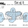 Crealies • Set of 3 dies no. 57, Ghosts