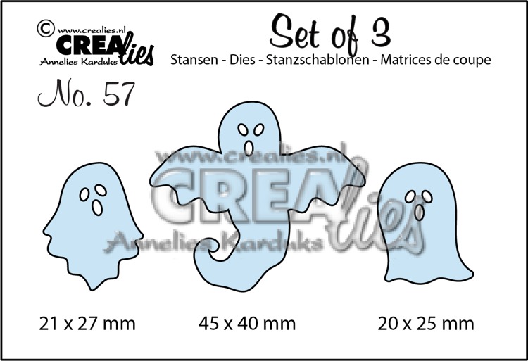 Crealies • Set of 3 dies no. 57, Ghosts
