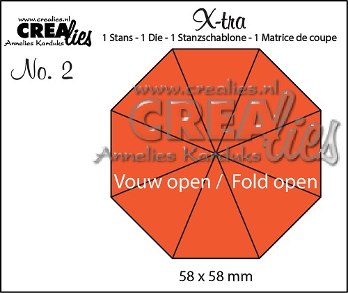 Crealies - X-tra die no. 2, Fold Open 8 parts