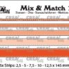 Mix & Match dies no. 12, Strips with stitchline