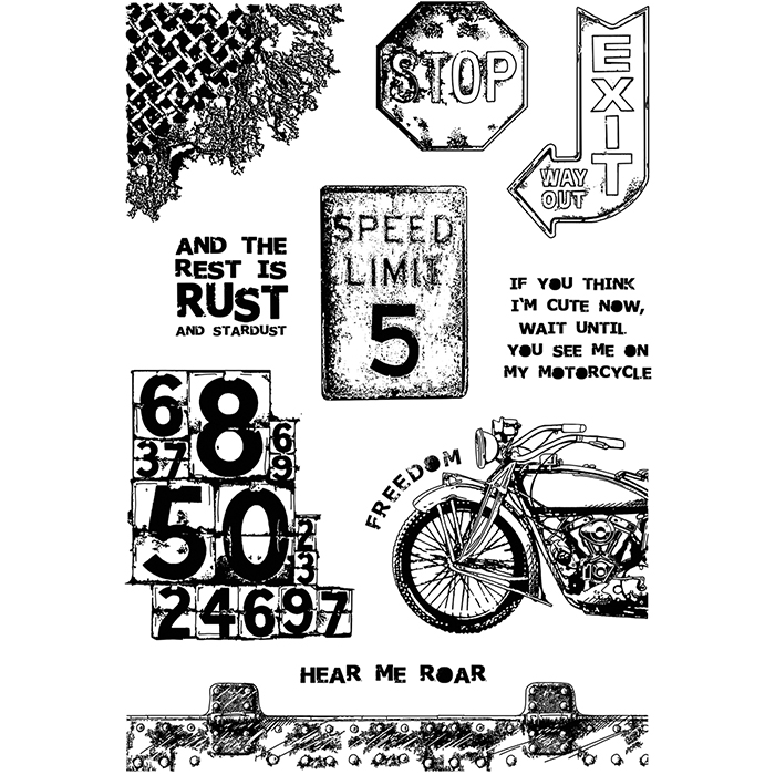 Ciao Bella - Speed LImit - CLEAR STAMP SET 4"X6" -