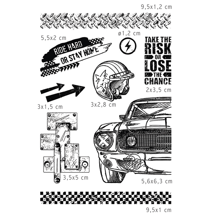 Ciao Bella - Ride Hard - CLEAR STAMP SET 4"X6" -
