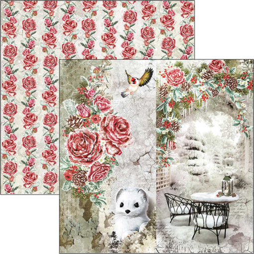 Ciao Bella - FROZEN ROSES DOUBLE-SIDED PAPER SHEET 12"X12"