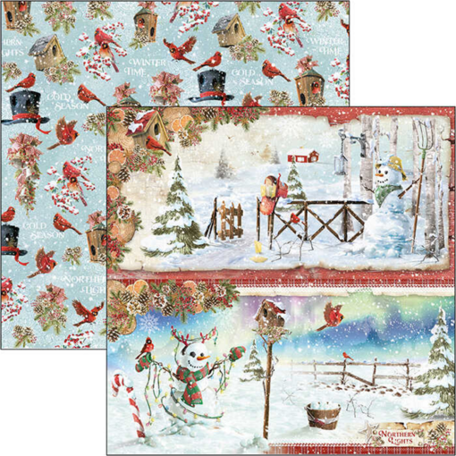 Ciao Bella - SNOWMEN DOUBLE-SIDED PAPER SHEET 12"X12" - Ciao Bella