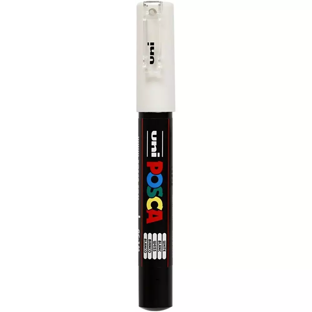 Posca Tusj, hvit, nr. PC-1M, strek 0,7
