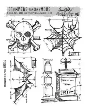 Tim Holtz Collection - Halloween Blueprint - Stamps